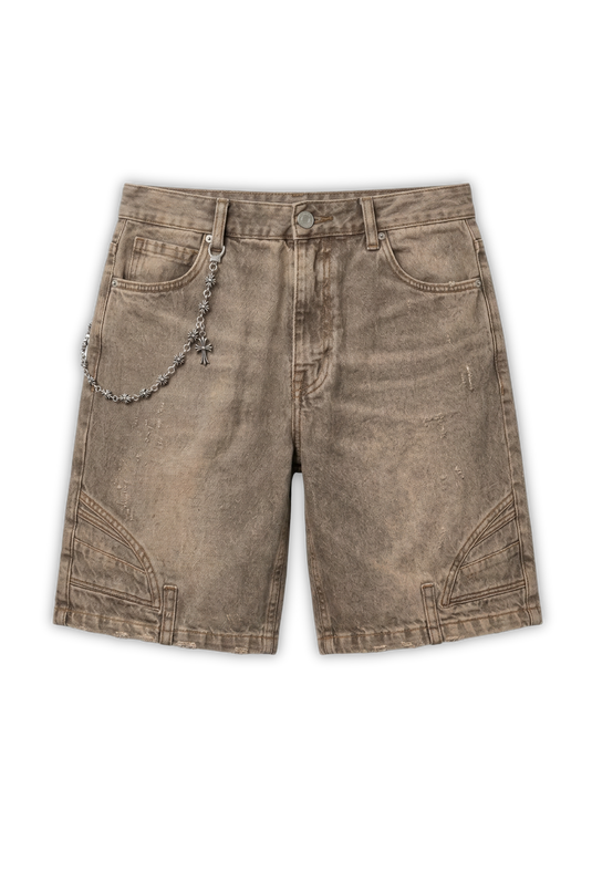 Cross Chain Cargo Denim Short