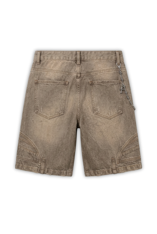 Cross Chain Cargo Denim Short