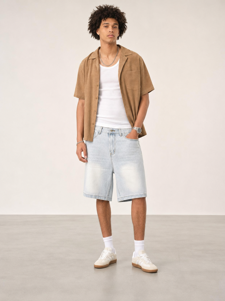 Ice Wash Denim Short