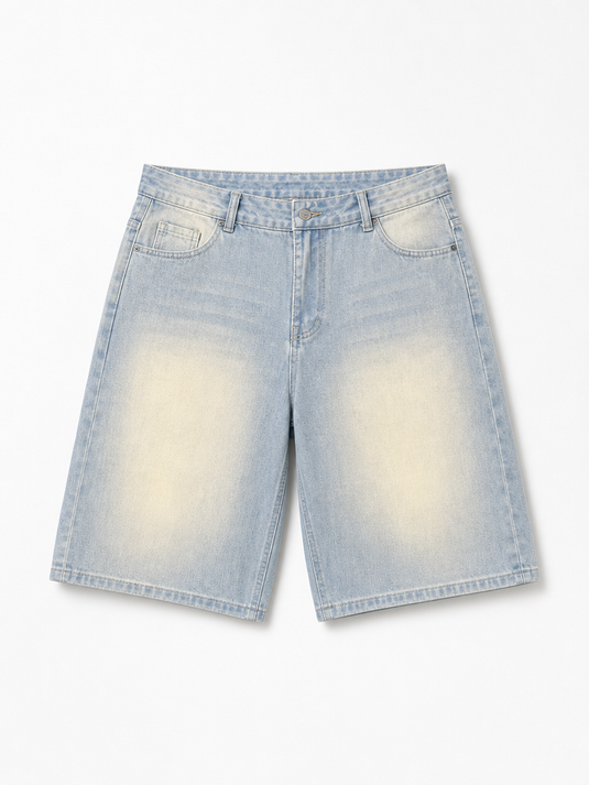 Bone Wash Denim Short