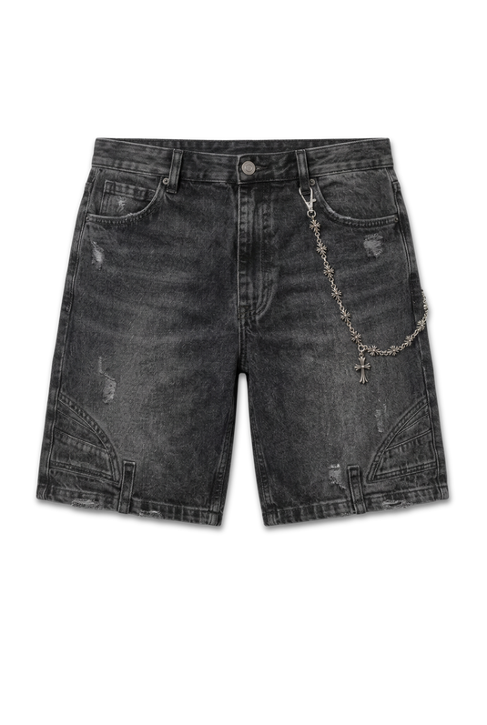Cross Chain Cargo Denim Short