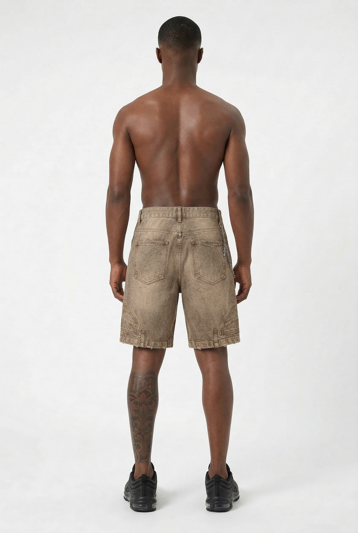 Cross Chain Cargo Denim Short