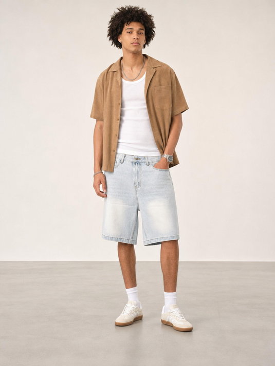 Ice Wash Denim Short