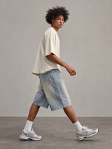 Bone Wash Denim Short
